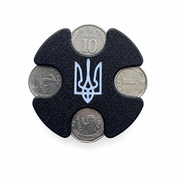 Велика кишенькова монетниця для монет України, компактний органайзер для дрібних грошей до 120грн